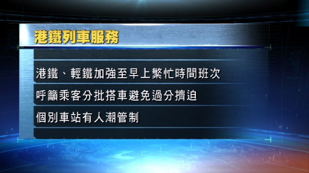 苗柏逼近　港鐵增班次方便市民下班