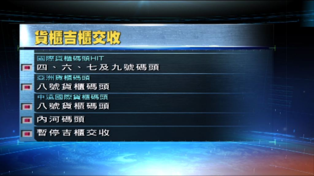 部分貨櫃碼頭吉櫃交收暫停