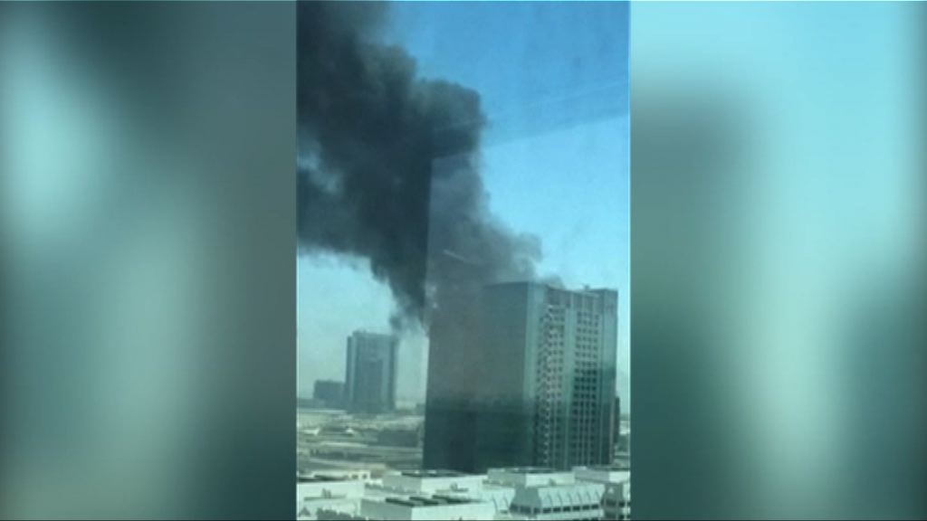 阿布扎比高樓大廈建築地盤起火