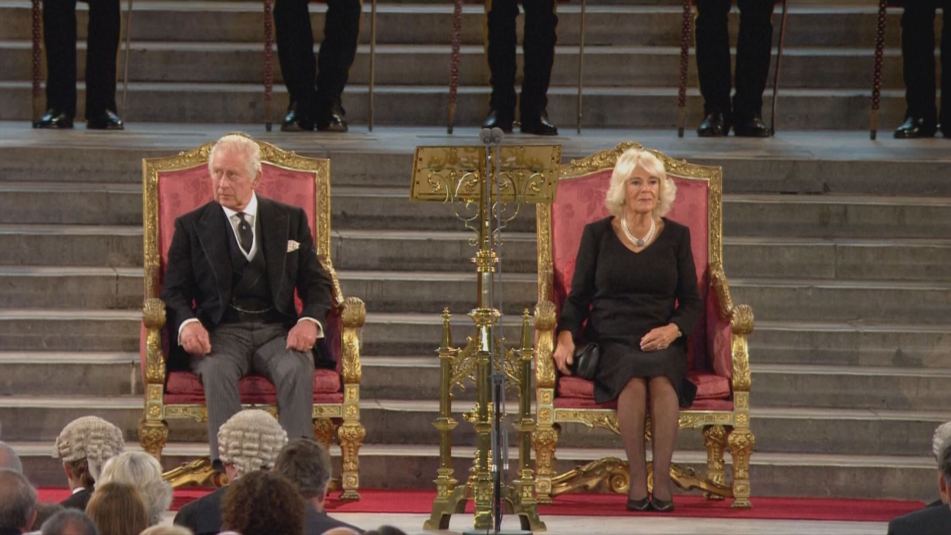 英王查理斯三世到國會出席伊利沙伯二世哀悼儀式