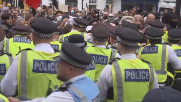 倫敦爆發反難民示威　9人被捕