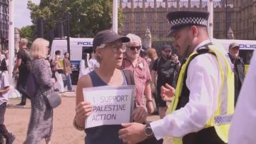 英國再有聲援「巴勒斯坦行動」示威　逾466人被捕