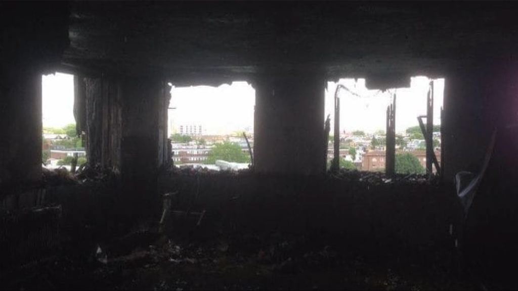 倫敦住宅大廈火場內部情況曝光