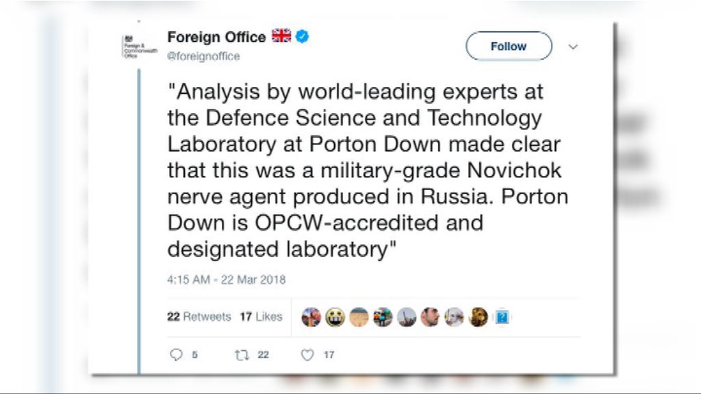 英媒：情報部門鎖定製造毒劑俄研究室