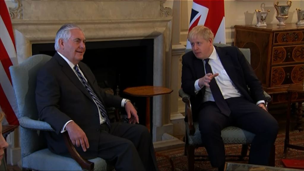 蒂勒森訪英討論美英關係及伊朗核協議