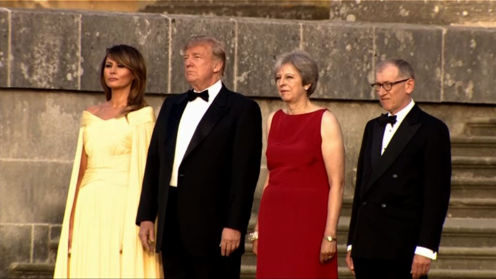 特朗普抵英訪問出席晚宴