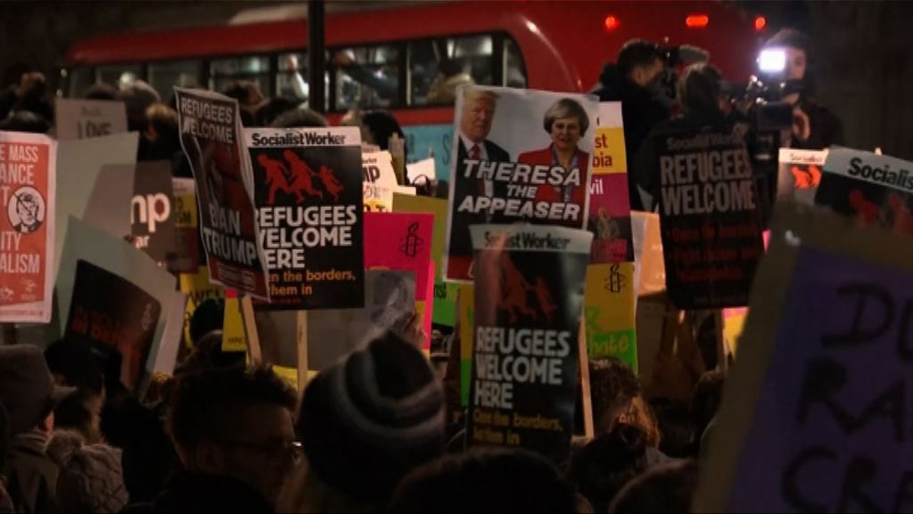 英國多個城市示威反對邀特朗普到訪