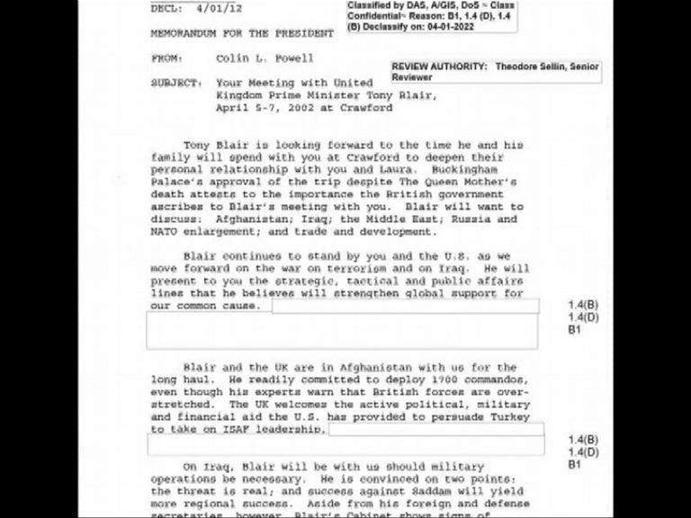 貝理雅私下承諾攻伊文件曝光