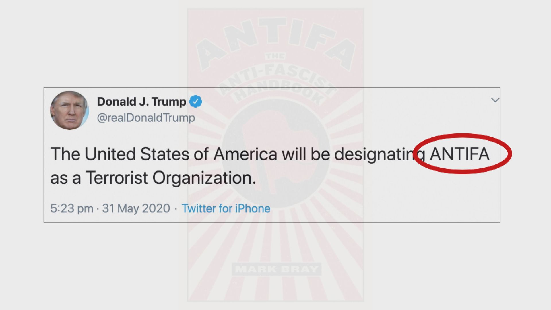 特朗普批反法西斯組織　分析質疑組織難策動大規模破壞