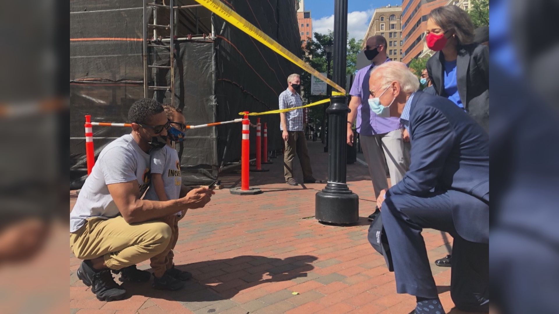 民主黨總統參選人拜登現身特拉華州示威現場