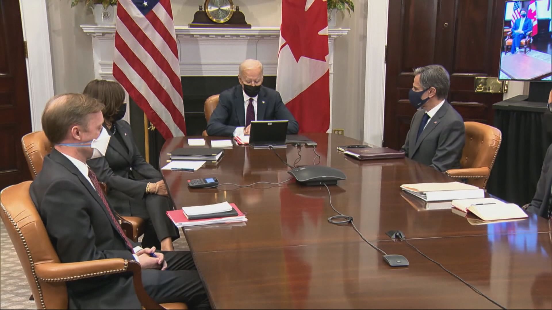 拜登上任後首次與杜魯多視像會談