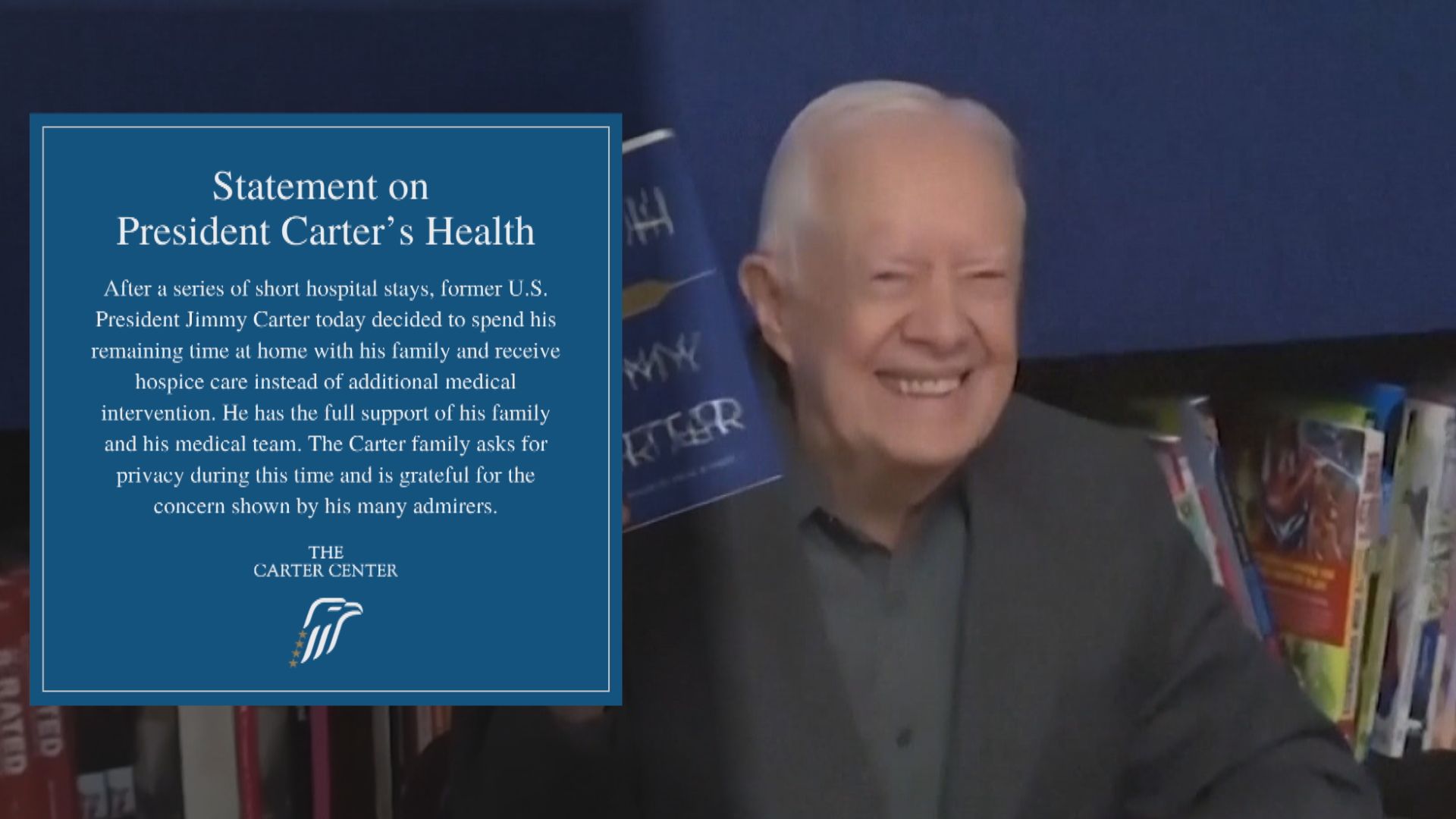 美國前總統卡特決定在家接受寧養照顧度過餘下時光