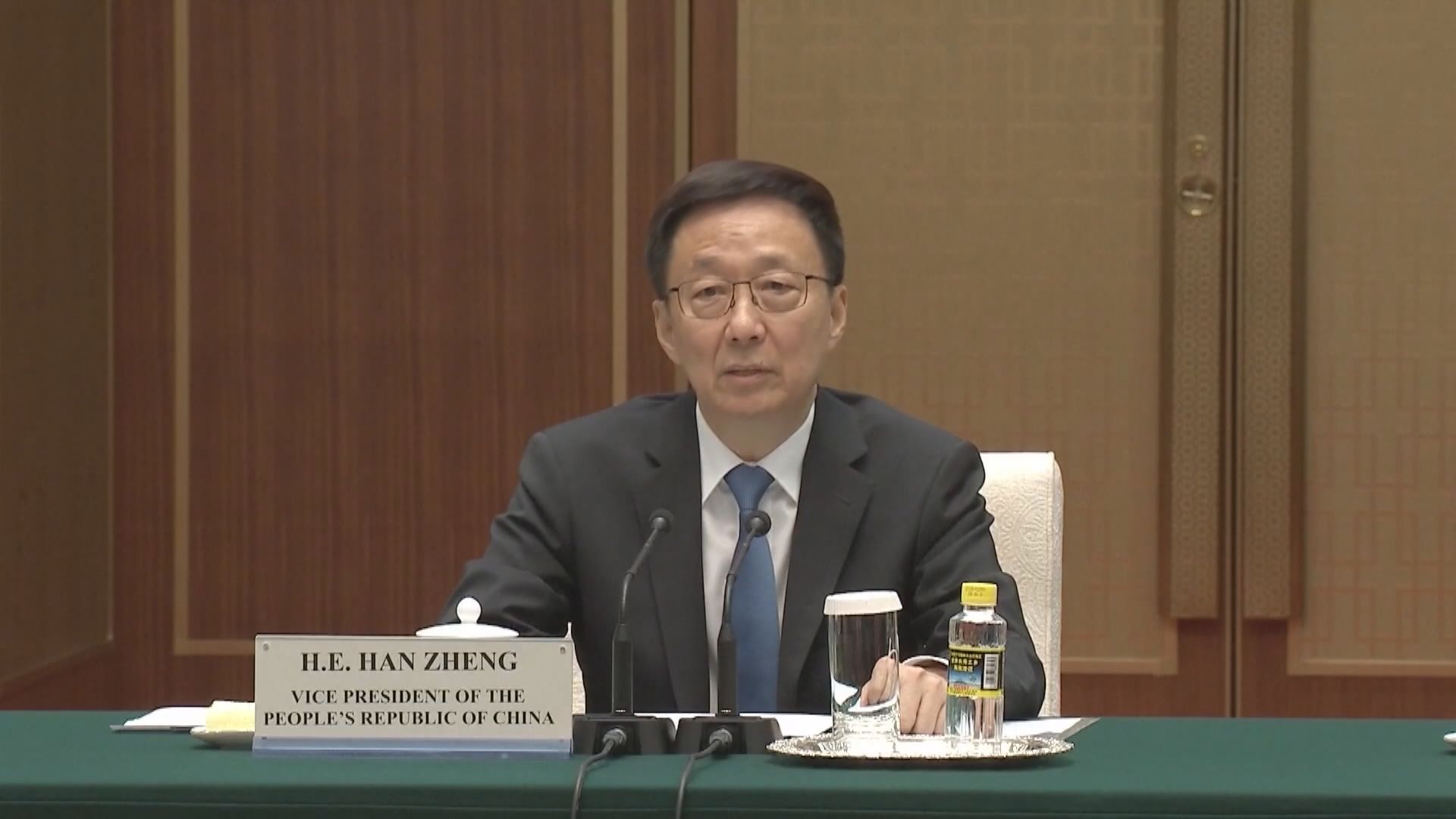 韓正晤克里 指中美保持氣候對話有重大積極意義