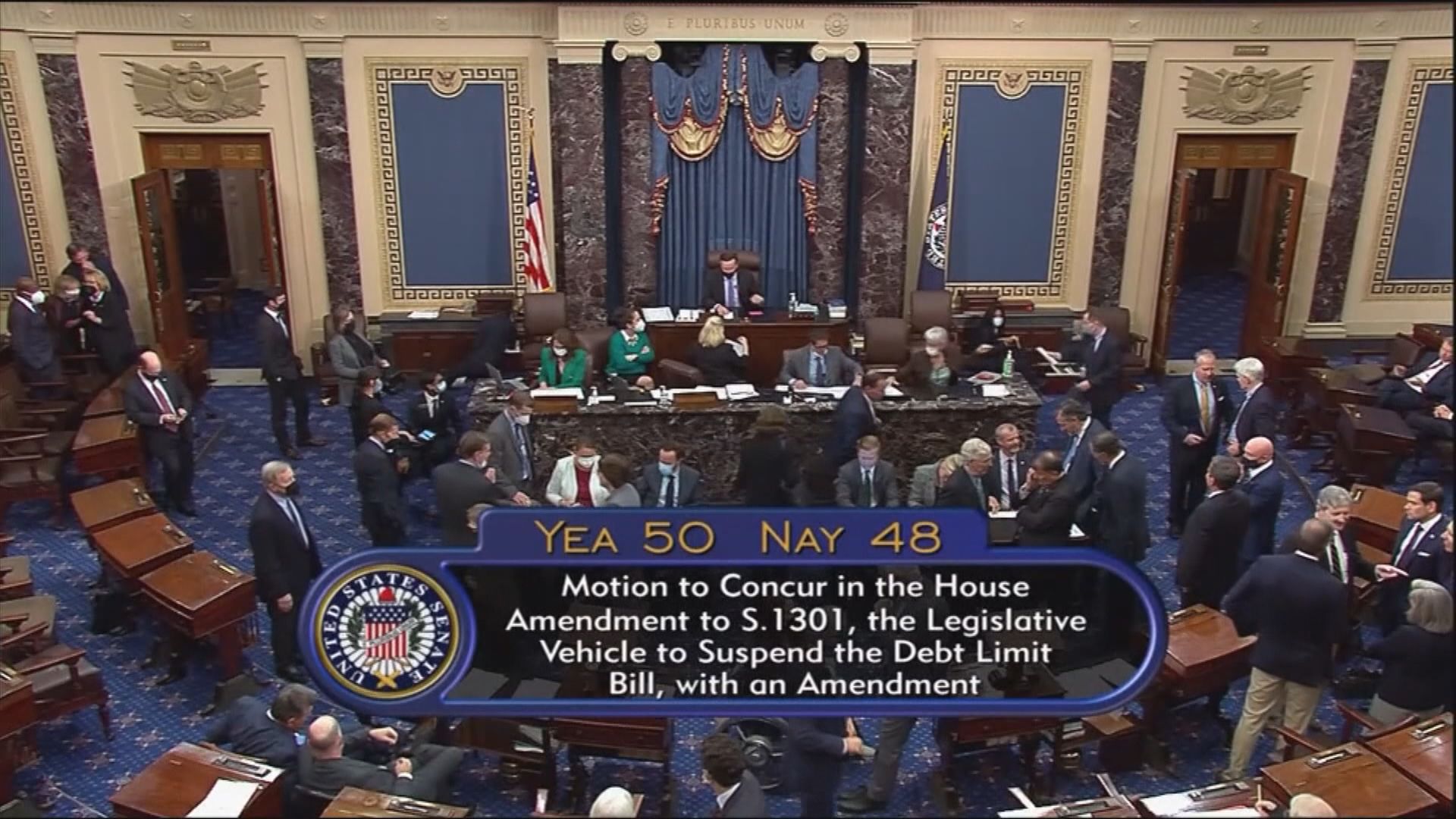 美國參議院通過暫時調高債務上限