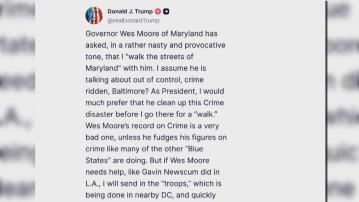 特朗普批巴爾的摩治安差　威脅派國民警隊進駐