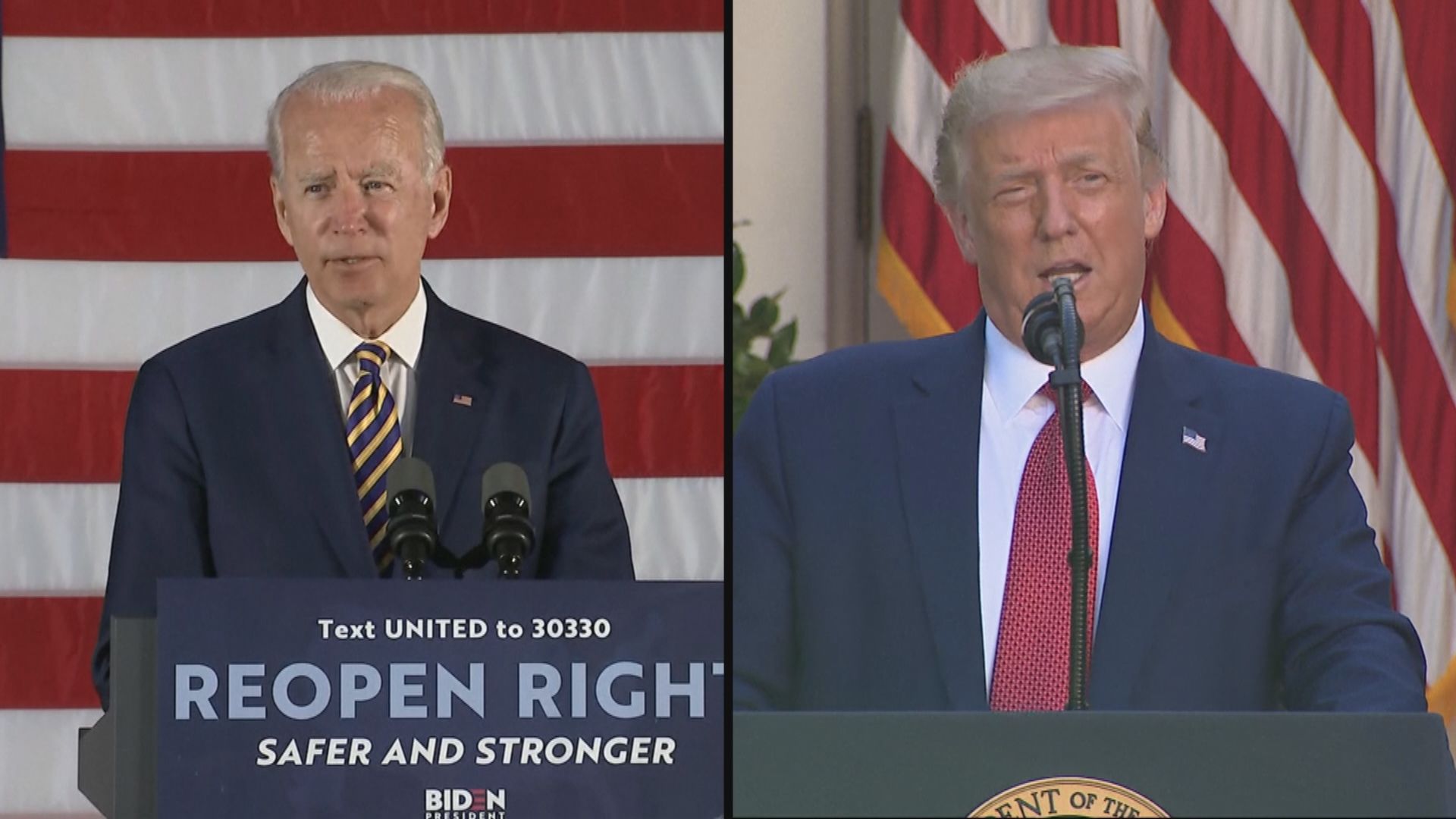 有調查顯示拜登和特朗普的支持度縮窄至只有1個百分點