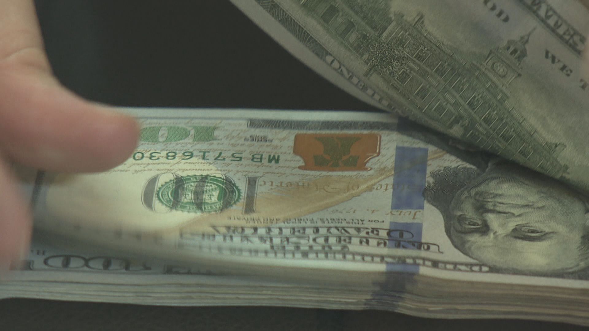 美匯指數上升　因美零售銷售數據強勁