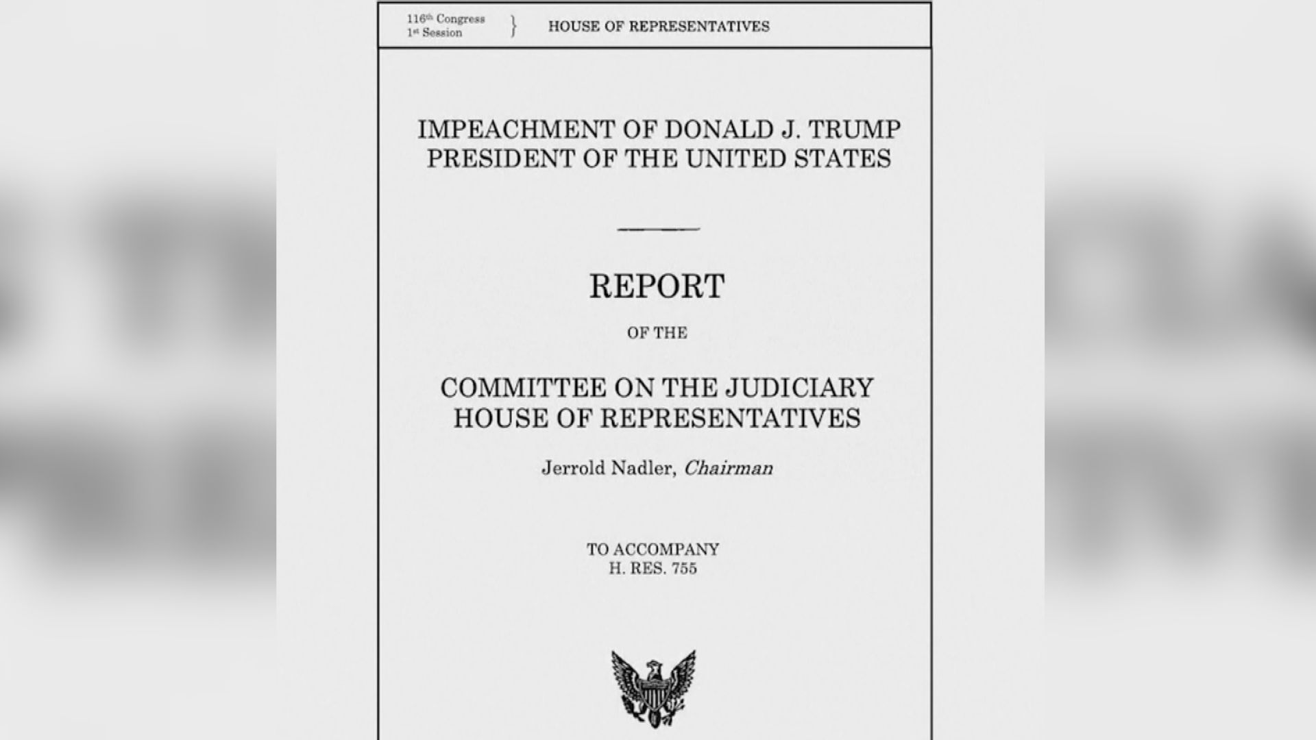 美眾議院司法委員會公開彈劾特朗普報告