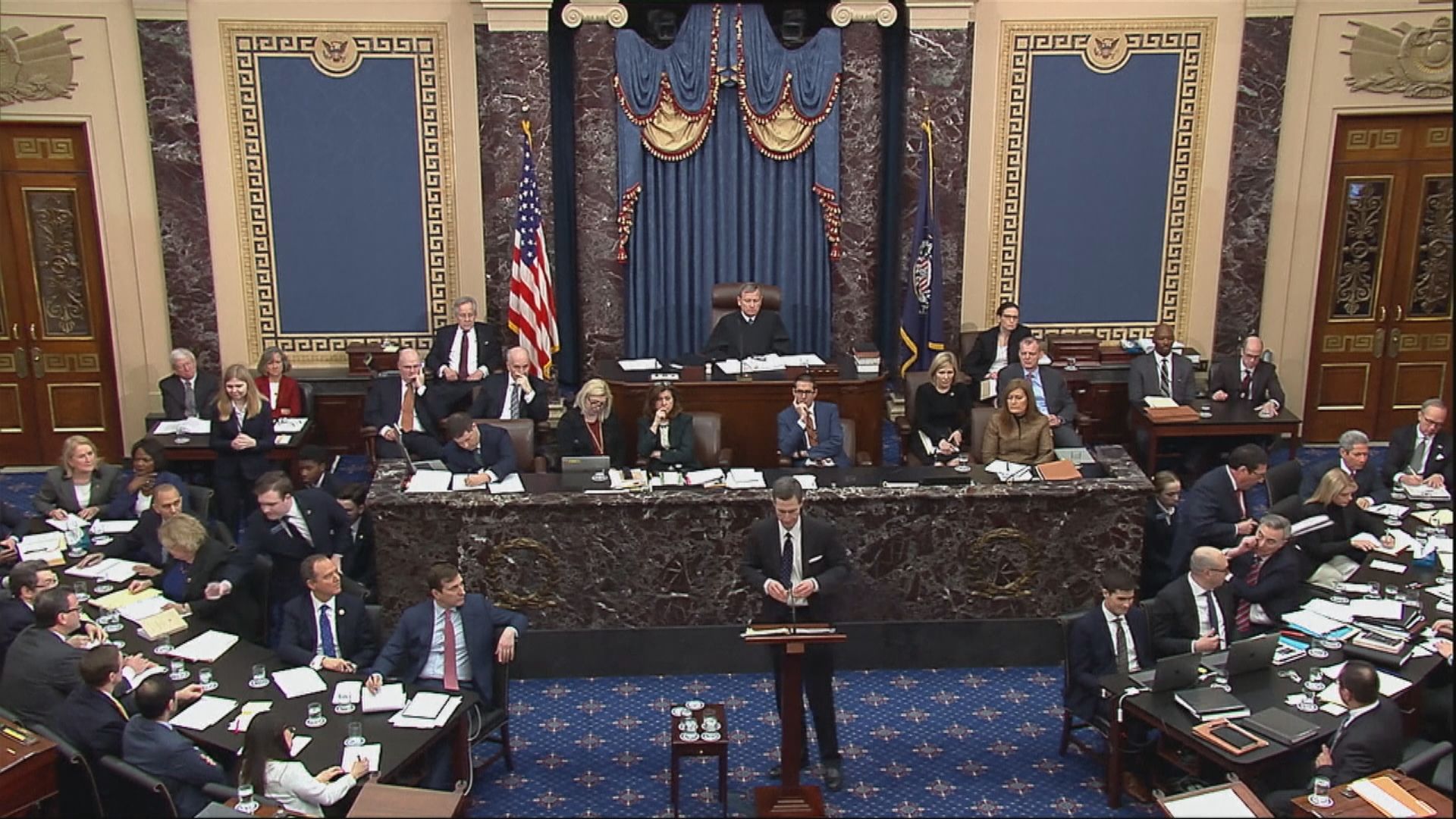 特朗普律師就彈劾審訊展開辯方陳詞