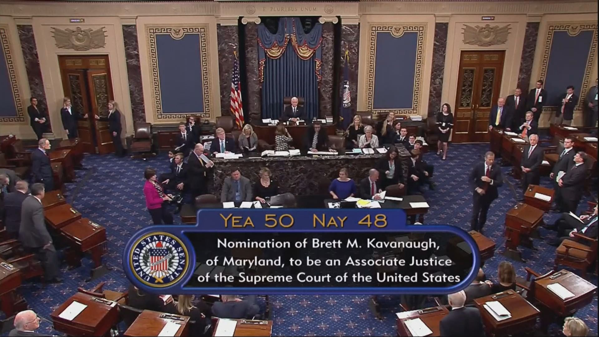 卡瓦諾最高法院大法官提名獲通過