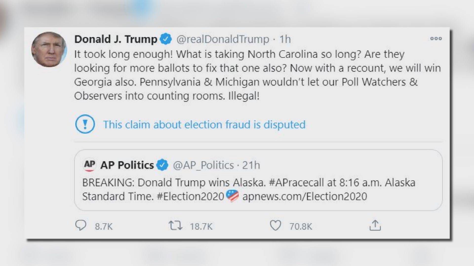 特朗普繼續質疑總統大選舞弊　拜登任命克萊因任白宮幕僚長