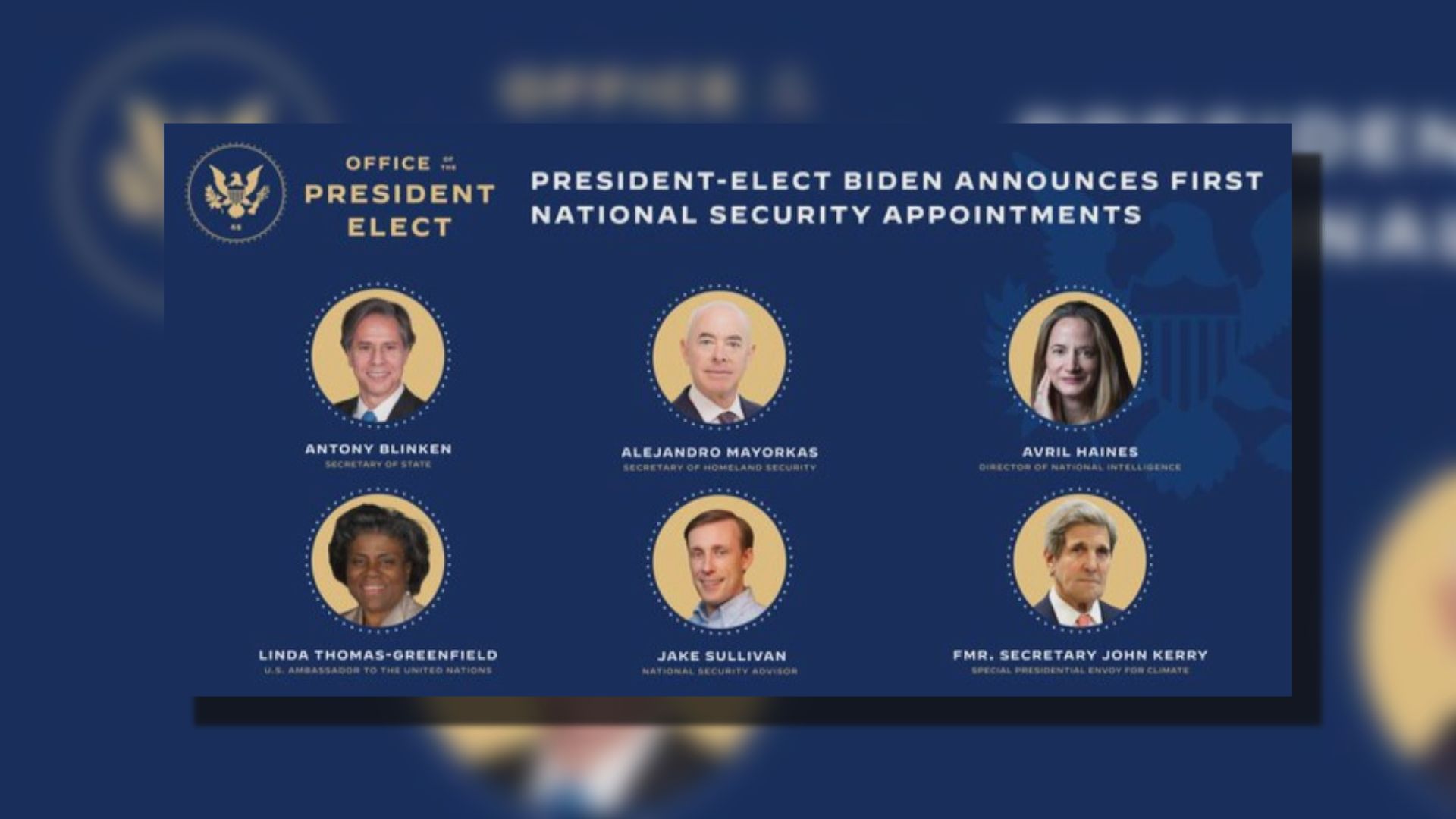 拜登提名國安團隊　多是奧巴馬年代官員