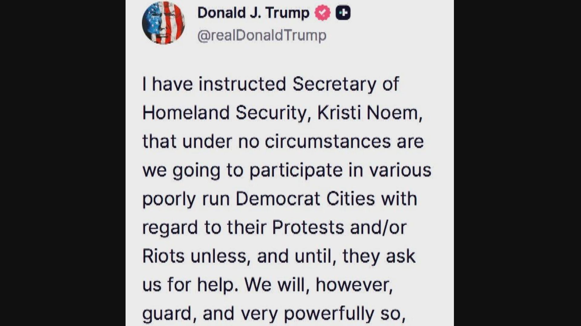 特朗普下令國土安全部不要介入民主黨州份示威　聯邦法院駁回明州暫停聯邦執法臨時禁令