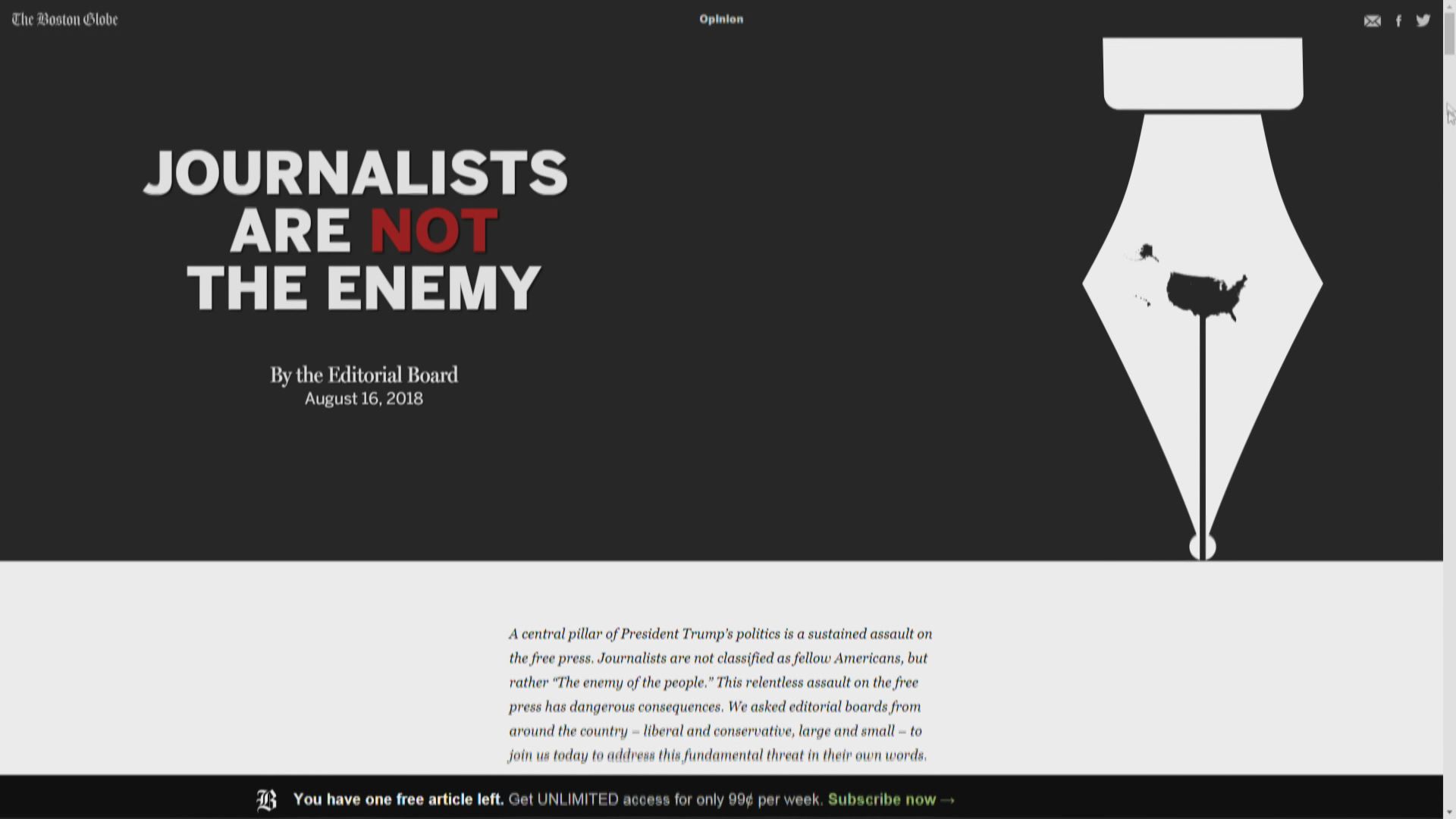 逾三百美媒反擊特朗普人民公敵論