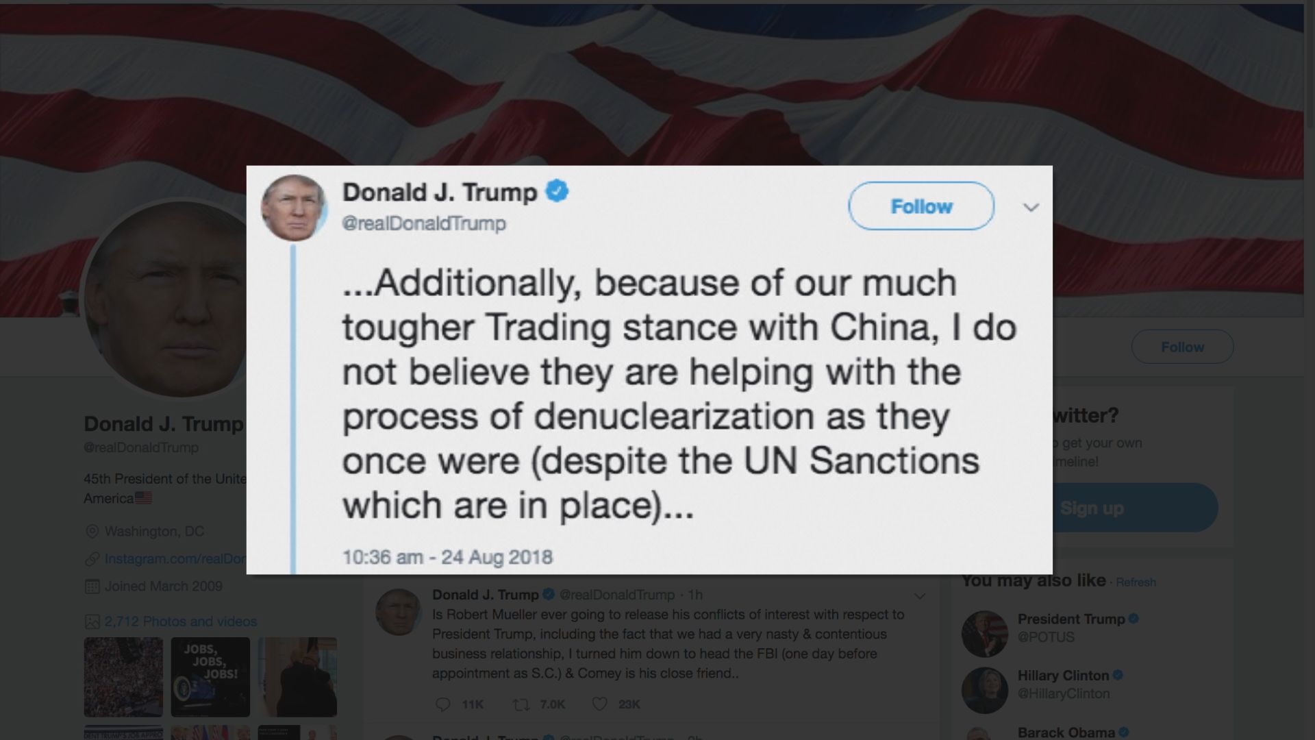 蓬佩奧取消訪朝行程　特朗普歸咎中國