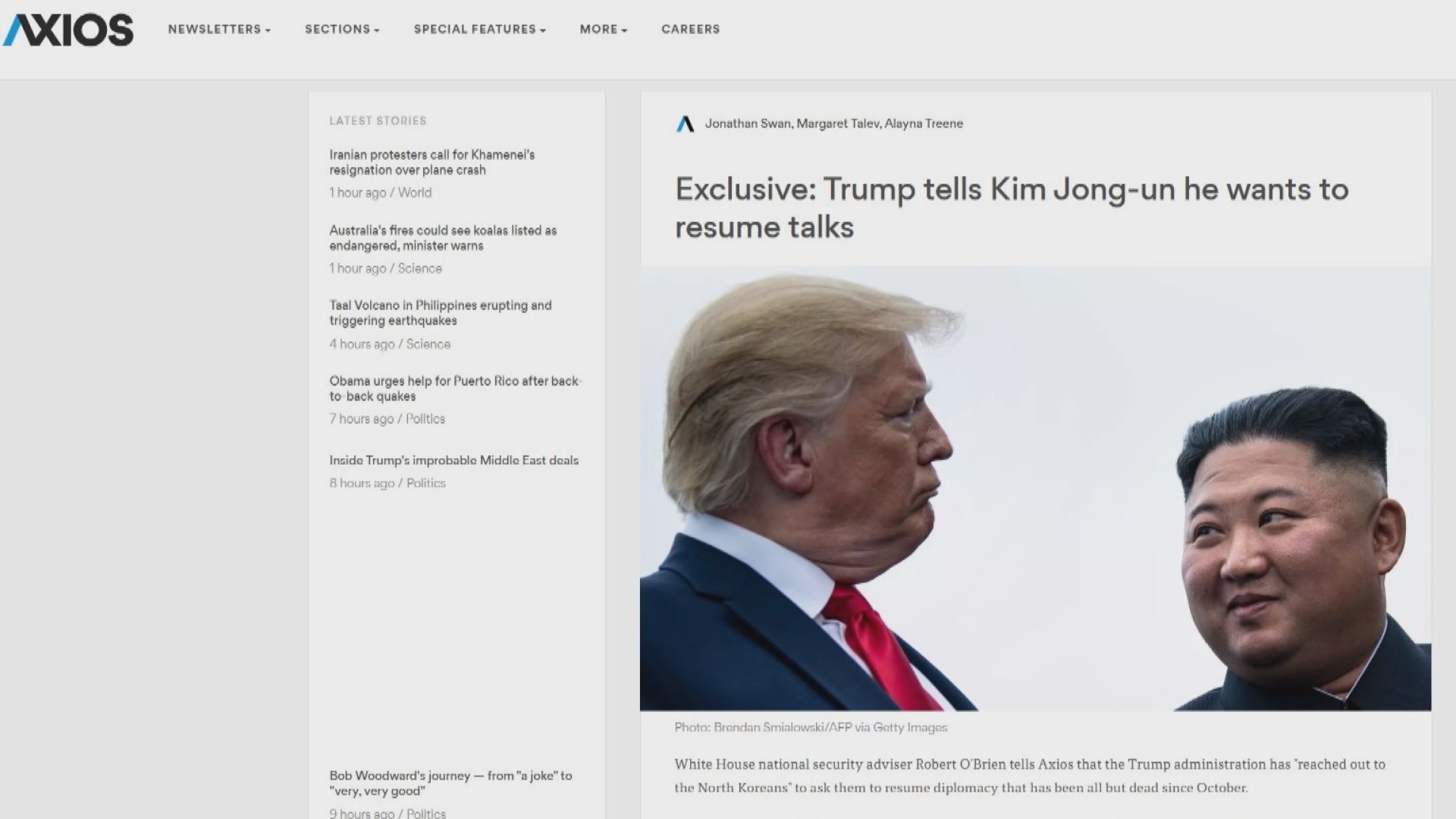 美國向北韓提議重啟無核化談判