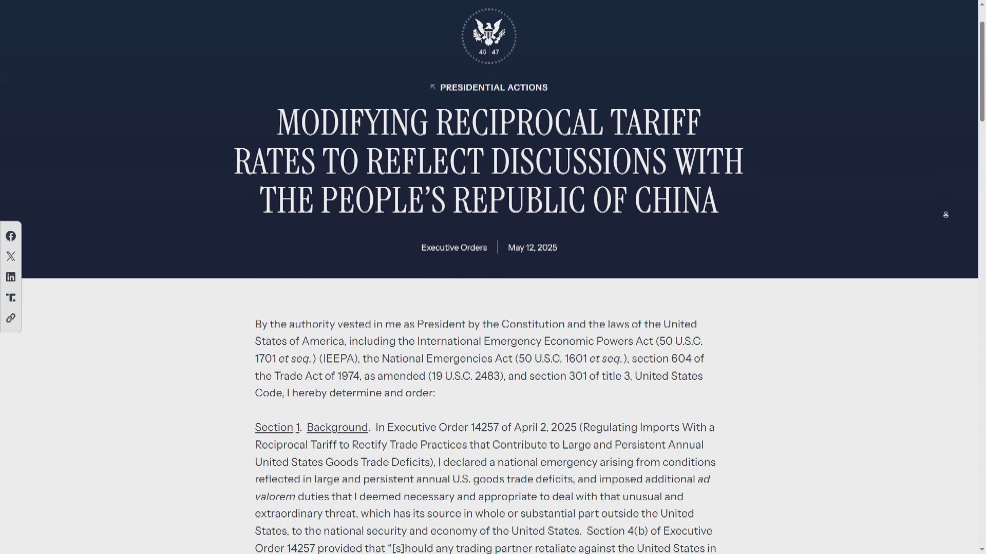 關稅戰｜美國調整內地及港澳小額包裹關稅　由120%降至54%