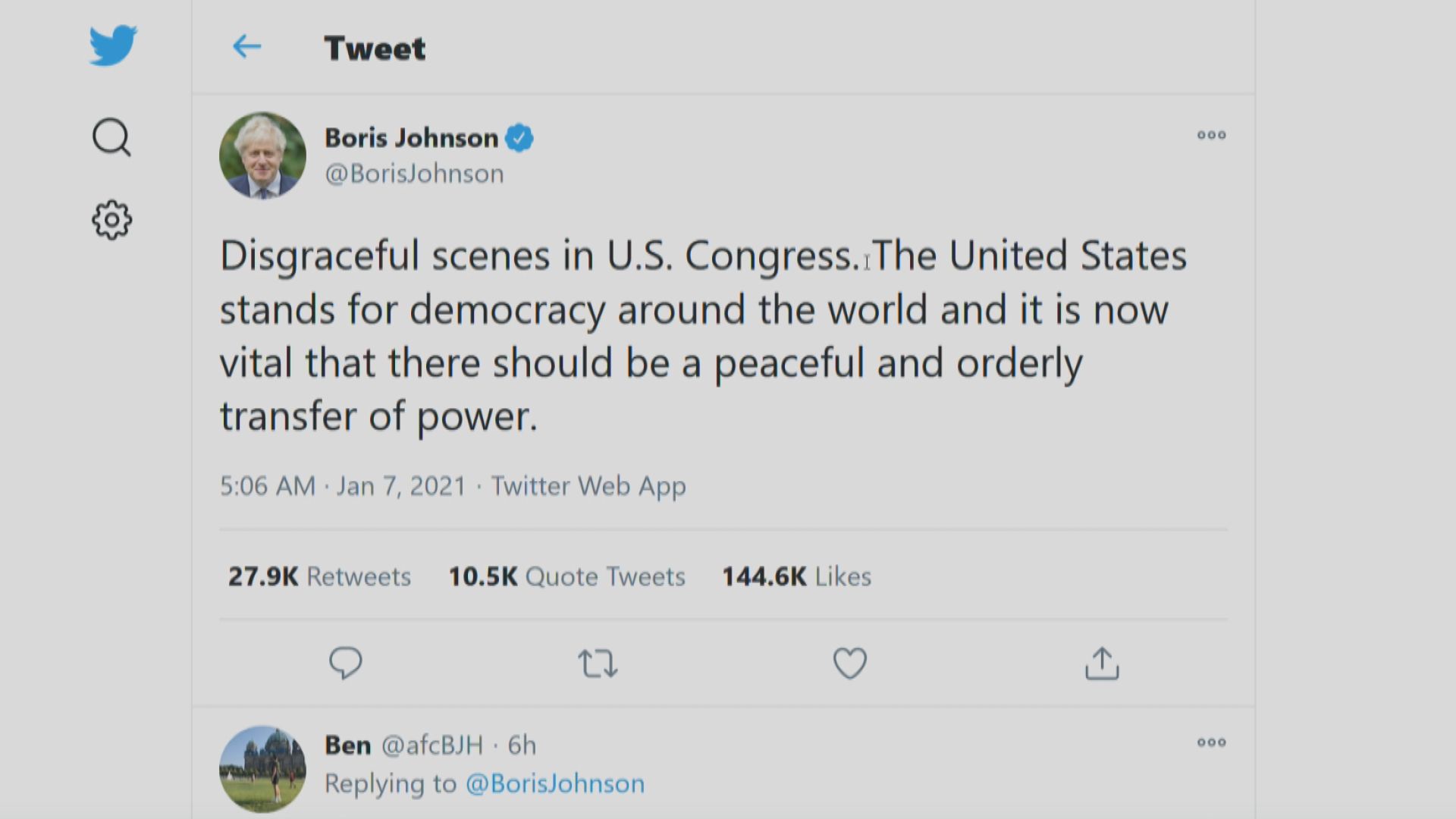 英揆籲美和平有序交接政權　中駐美使館籲公民注意安全