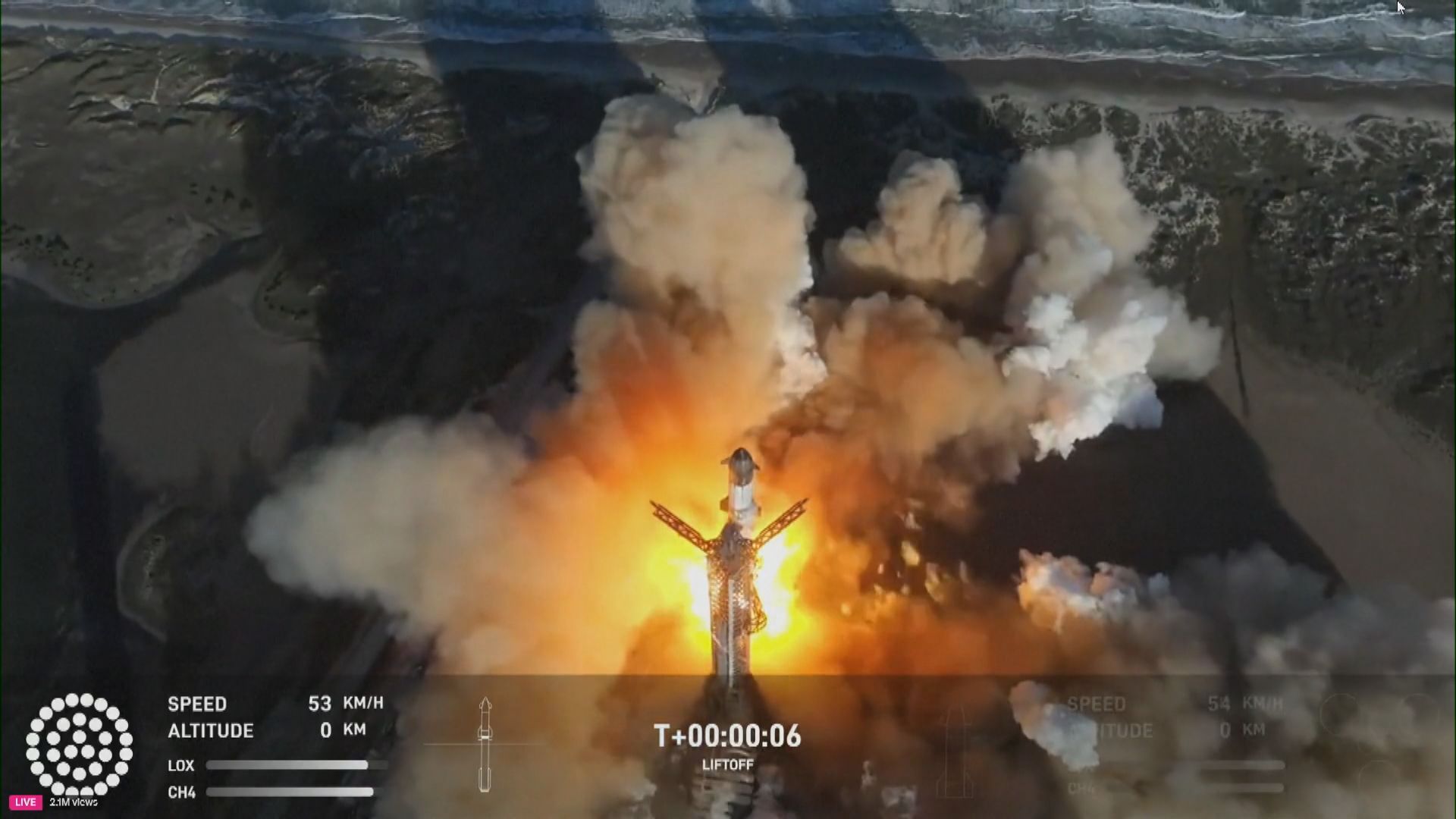 SpaceX再次試射星艦火箭　第二級飛船失聯銷毀