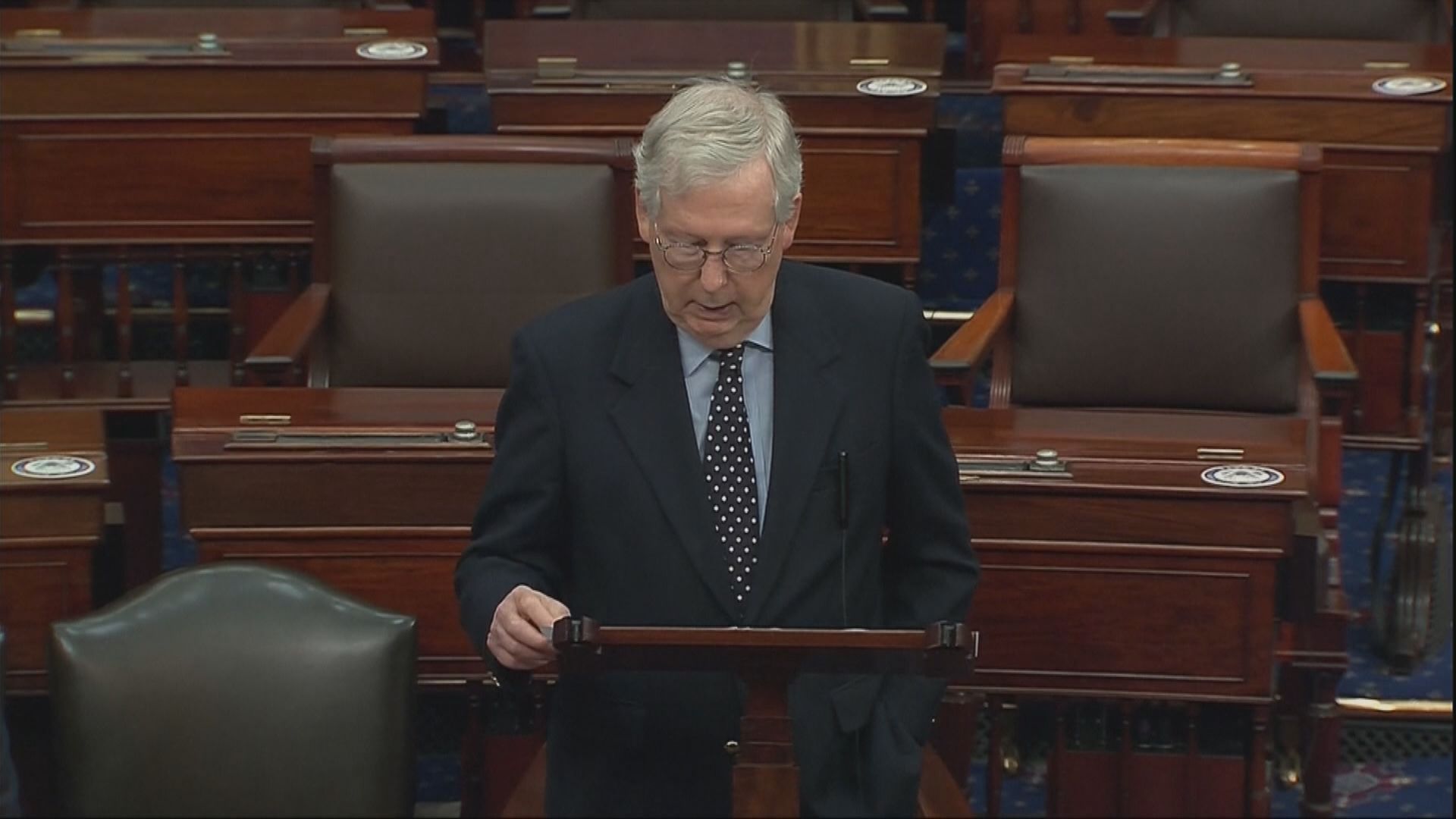 美參院共和黨麥康奈爾否決民主黨舒默加碼派錢動議