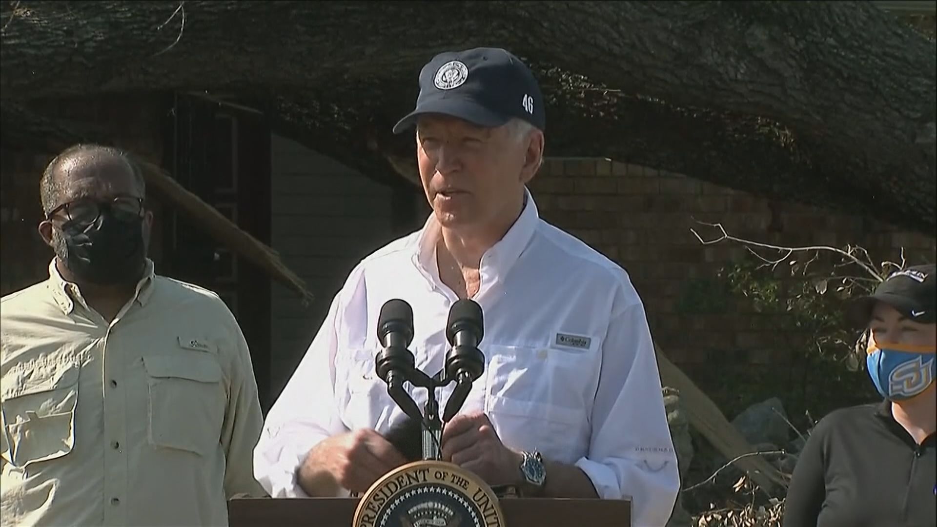 拜登視察路易斯安那州颶風災情