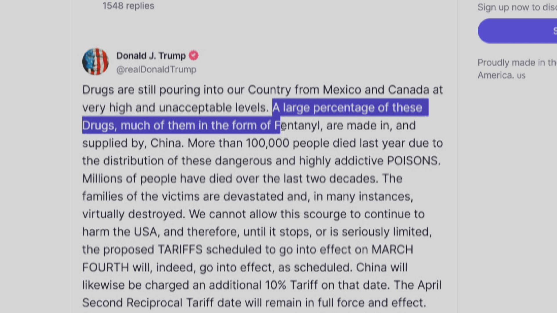 特朗普宣布下周二對華再加徵一成關稅　中方稱將採一切必要措施維護自身利益