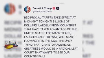 關稅戰｜美國「對等關稅」本港時間中午正式生效　特朗普稱將公布更多二級制裁措施　不排除向中國加徵關稅