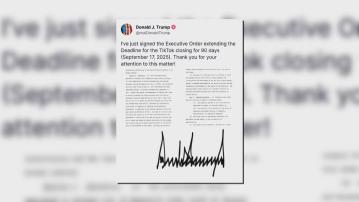 特朗普簽署行政命令延長TikTok不賣即禁限期