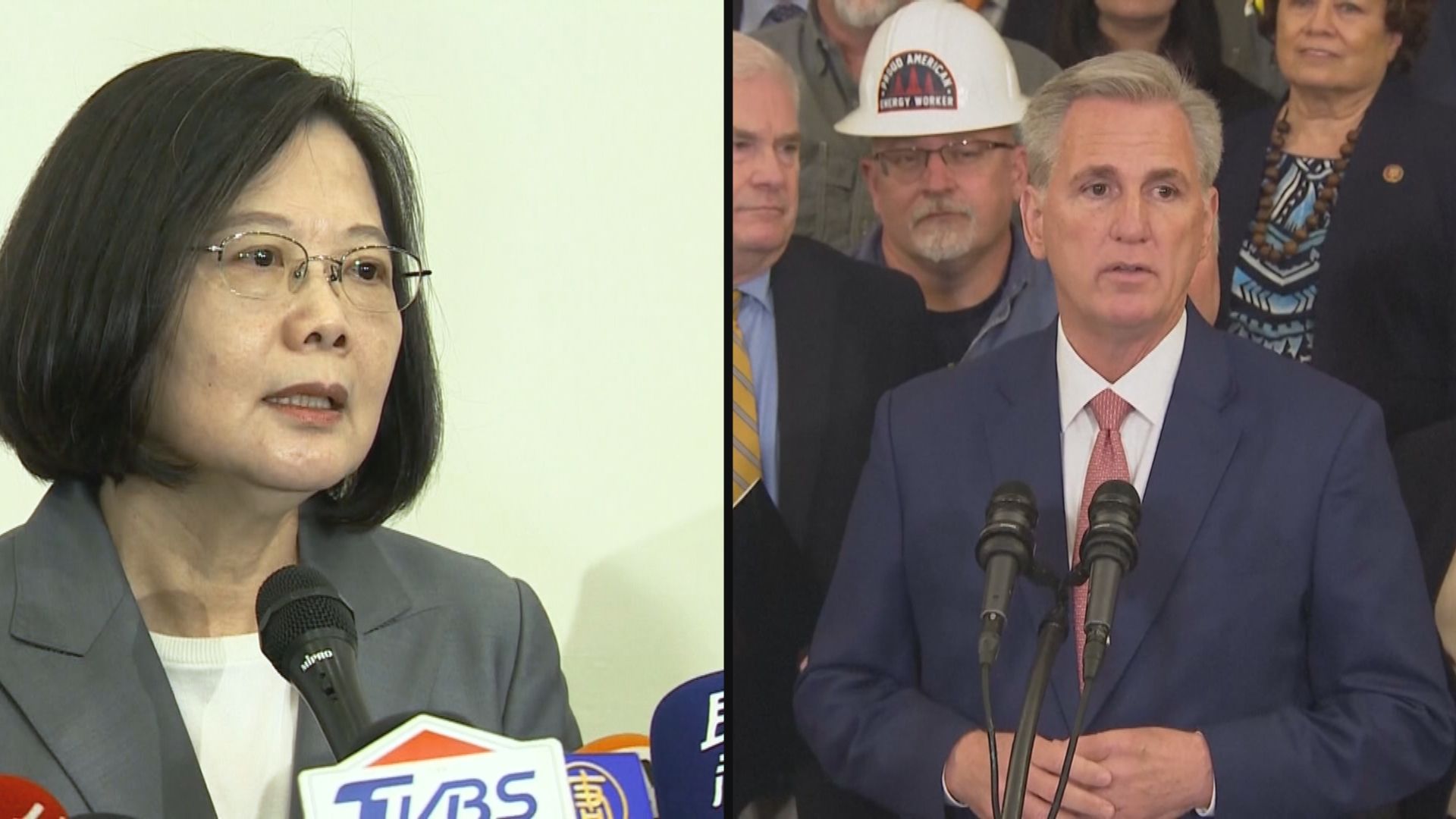 美眾議院議長麥卡錫周三在加州會見蔡英文