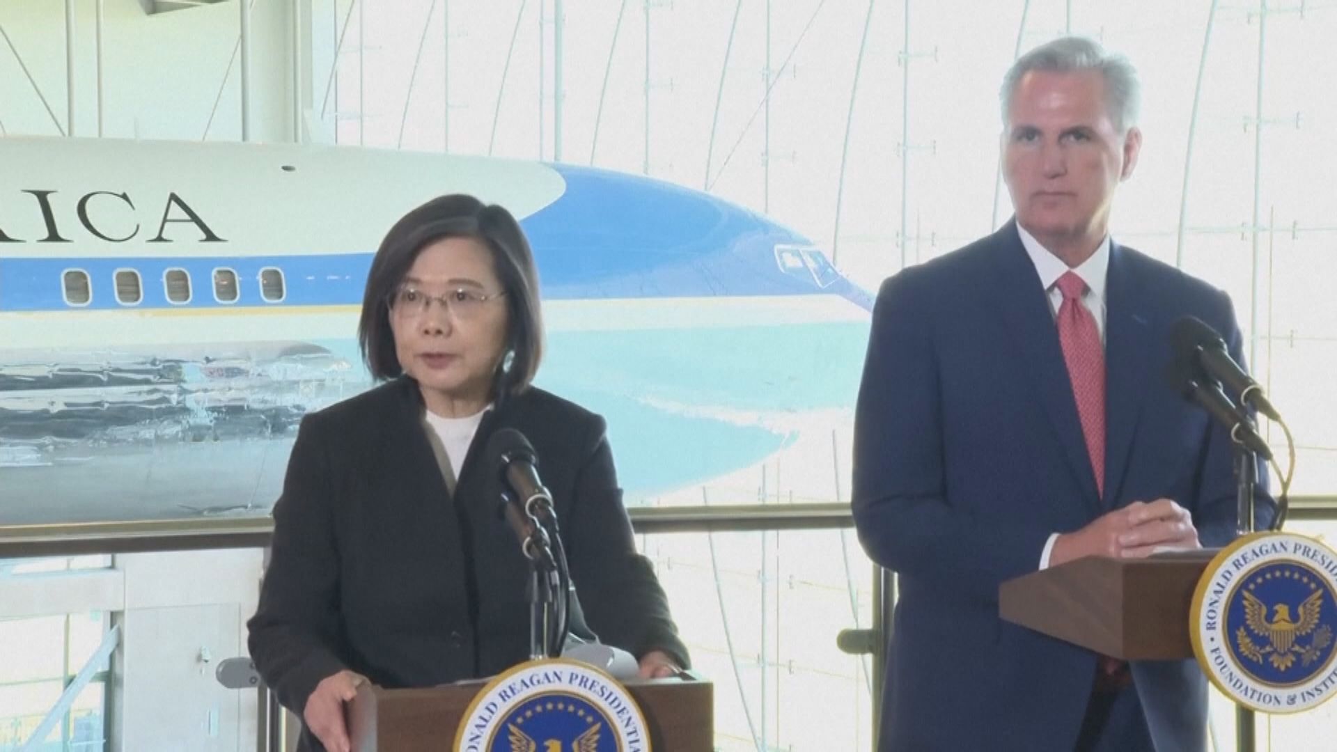 蔡英文與麥卡錫會晤　指會面顯示台灣並不孤單