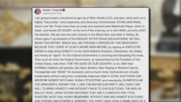 特朗普稱將簽署行政命令廢除郵寄投票