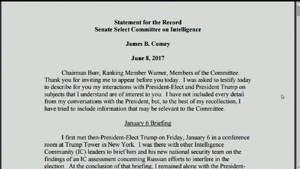 科米：特朗普要求他效忠