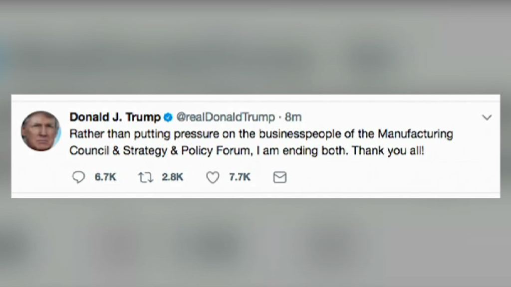 特朗普解散兩個商界諮詢機構