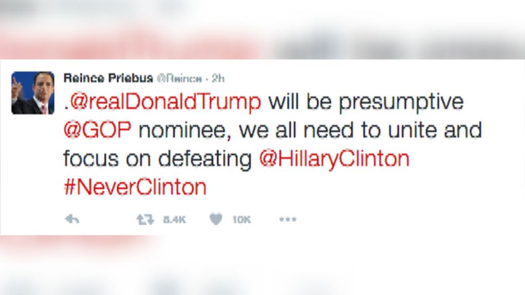 共和黨主席籲全黨支持特朗普