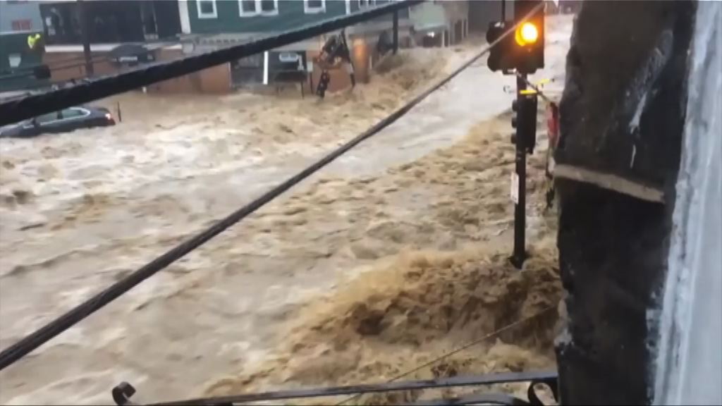 美國馬里蘭州暴雨引發嚴重水浸