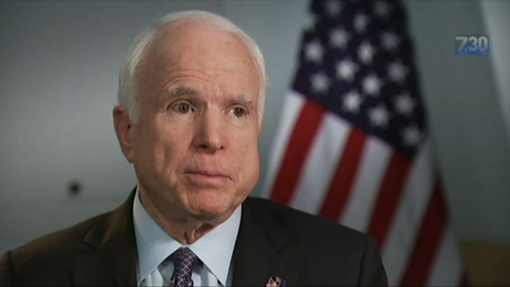 美共和黨資深參議員麥凱恩患腦癌