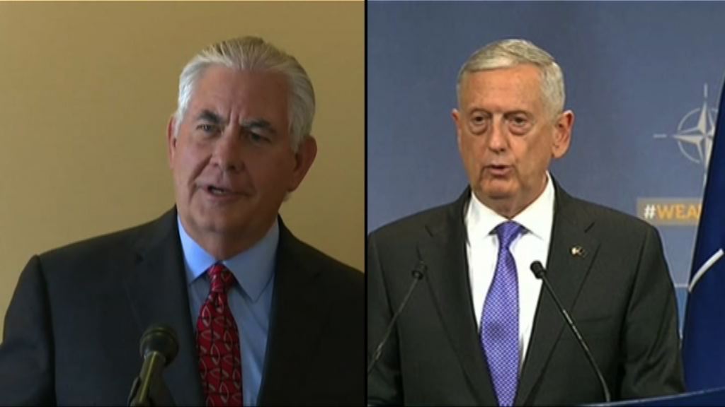 美國務卿及防長稱無意推翻北韓政權