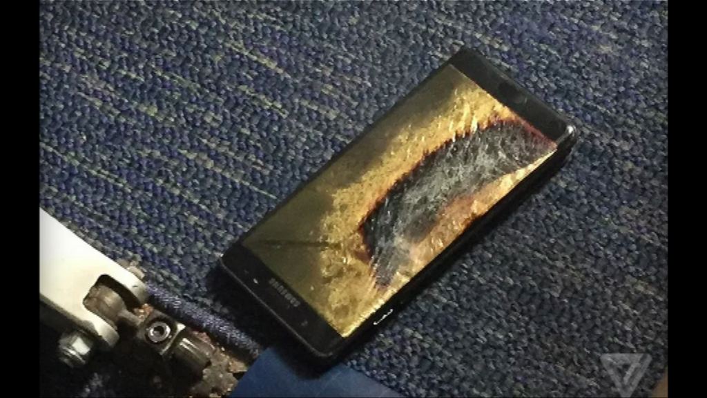 Note 7客機上冒煙　三星稱有待查證