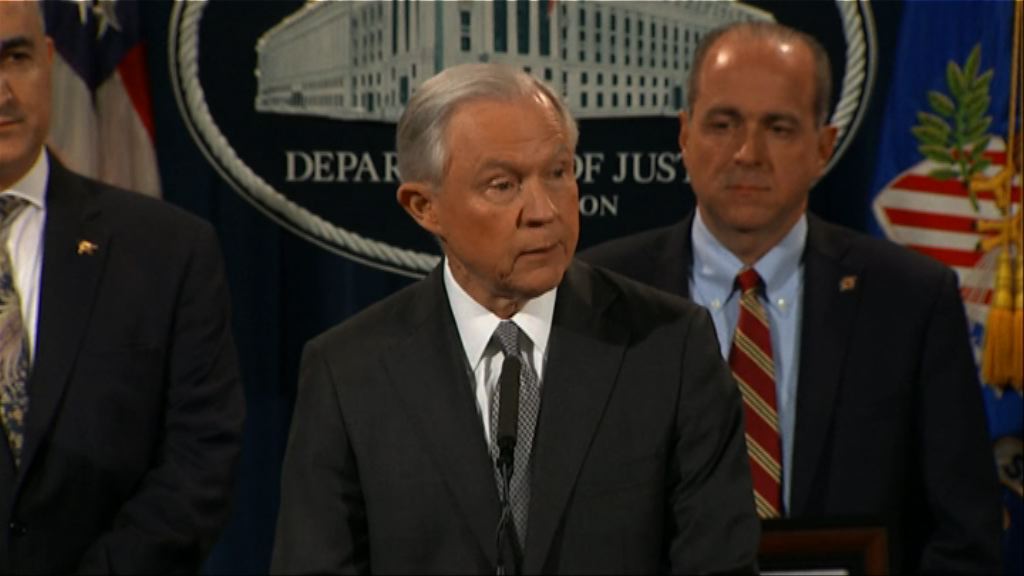 美國司法部長塞申斯將出席參議院情報委員會