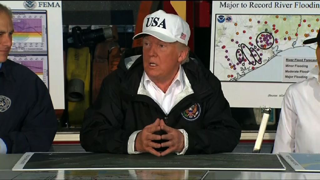 特朗普了解得州災情　沒到休斯敦